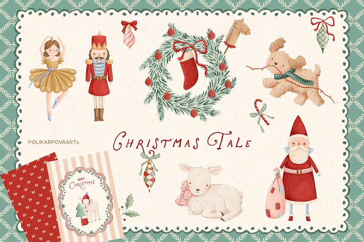 Christmas Tale - Cottagecore clipart, a Decorative Illustration by polikarpovaart (Photo 1 of 19)