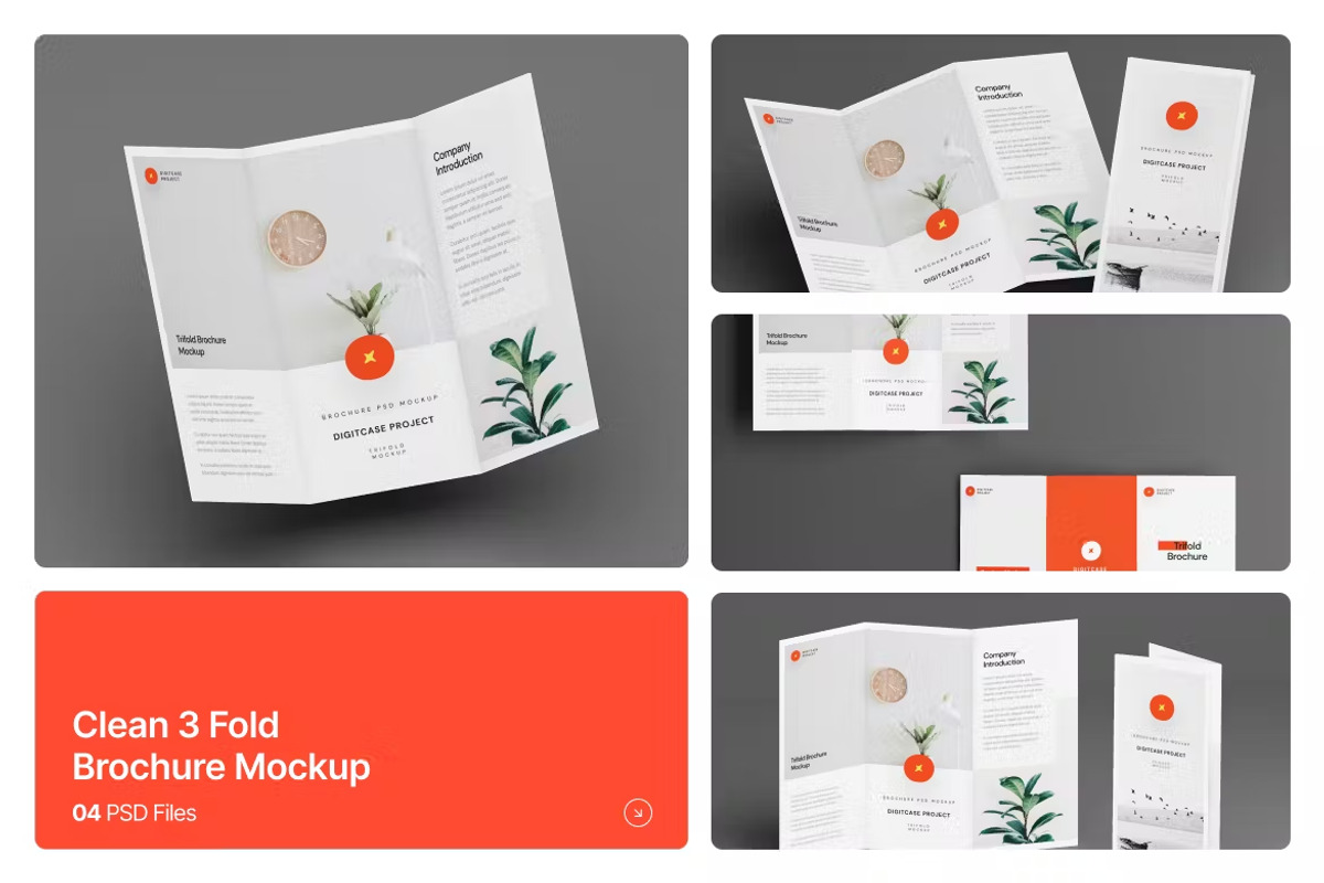 3 Fold Brochure Mockup Set, a Books & Magazine Mockup by GearShift (Photo 2 of 4)