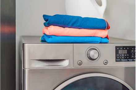 Stack of clean sports towels neatly