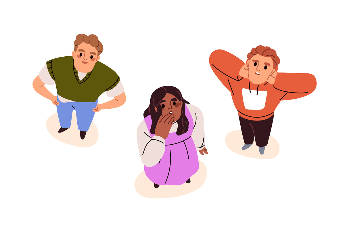 People looking up, top down view set, a Person Illustration by Good Studio (Photo 2 of 4)