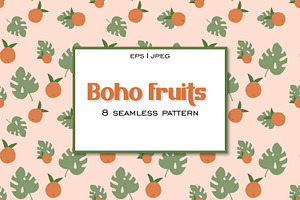 Bohemian Fruits Seamless Pattern