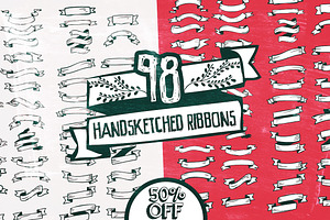 98 Handsketched Ribbons, an Illustration by Layerform Design Co.