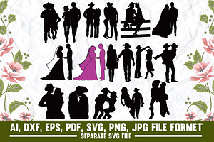 Cowboy Couple Svg, Western Png