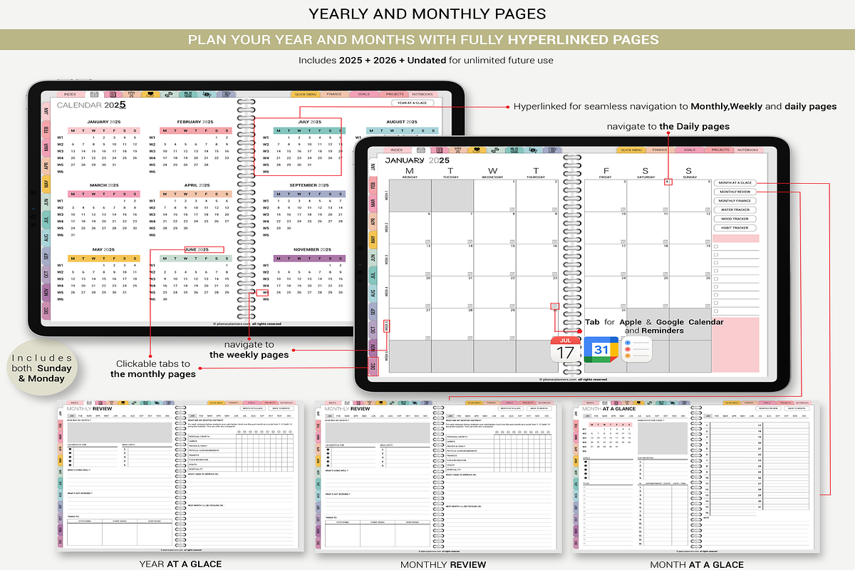 Rainbow Digital Planner 2025 – Color, a Templates & Theme by Plamarplanners (Photo 2 of 10)