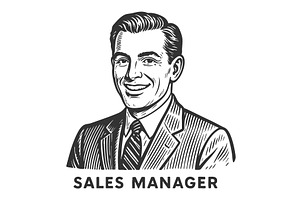 Smiling Sales Manager in Suit, a Person Illustration by AlexArt