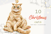 Christmas cats, an Animal Illustration by Mimomy (Thumbnail 1 of 9)