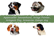 Dogs Pet Portraits Art Print Set 7, an Animal Illustration by Dneprstock (Thumbnail 1 of 5)