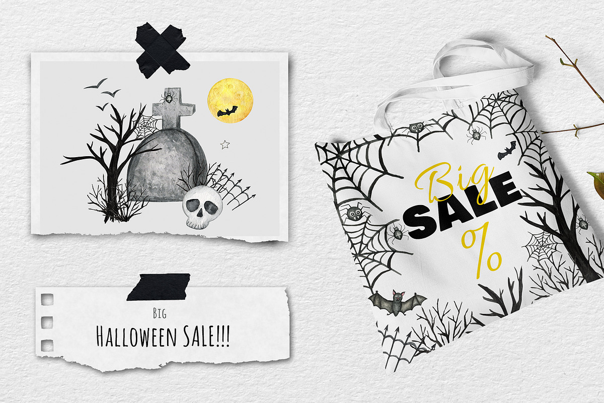 Watercolor HALLOWEEN clipart, an Object Graphic by svetlanaARTdreams (Photo 7 of 11)