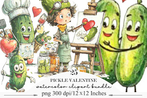 Pickle Valentine Clipart, an Illustration by Designking