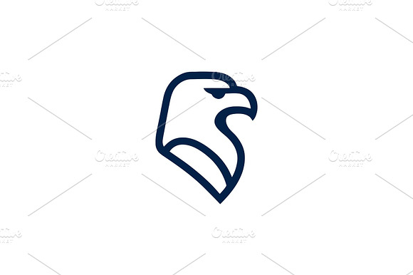 Eagle linear head logo template preview 2