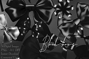 56 Black Satin Bows and Ribbons PNG, an Object Graphic by ThingsbyLary (Thumbnail 1 of 10)