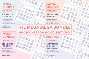 4x Mega Bundle (25% off) Line Icons