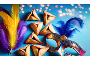 Purim celebration setup with, a Holiday Photo by Igor Tichonow