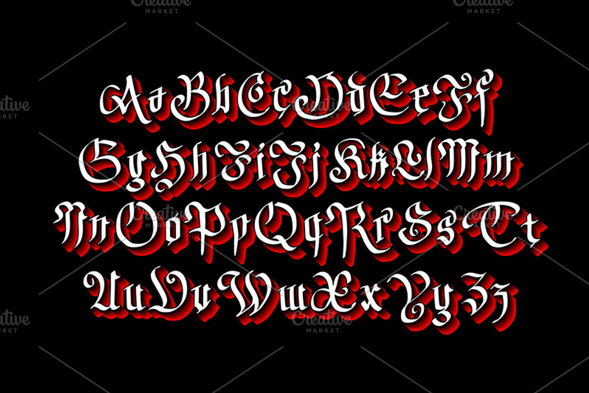 fantasy Gothic Style Font vector, a Background Graphic by Rommeo79, image size:1200x800