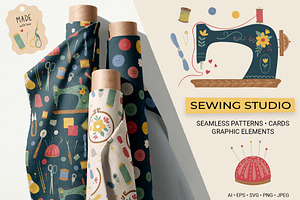 Hand-Drawn Sewing Collection, an Object Illustration by Irina Ostapenko
