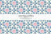 blue floral tile seamless pattern, a Pattern Graphic by Pink Studio Art (Thumbnail 1 of 4)