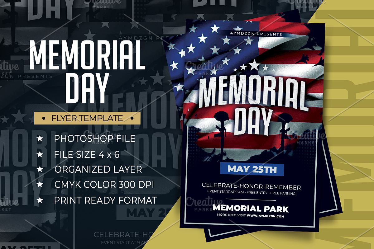 Memorial Day Flyer, a Flyer Template by AyumaDesign