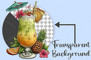 Whimsical Summer Cocktail Clipart, a Seasonal Illustration by Canvas Craft (Thumbnail 2 of 7)