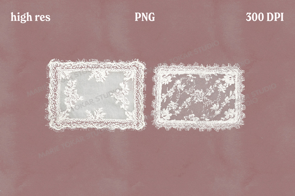 Vintage Fabric Doilies Bundle PNG, an Object Graphic by Marie T (Photo 6 of 24)