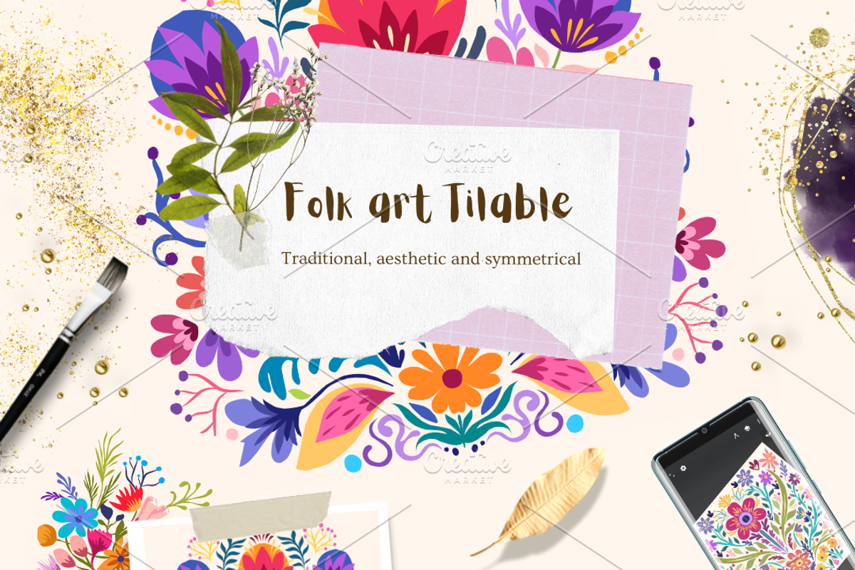 Folk Art | Garden Theme, a Texture Illustration by ArtstudioByKhushbu (Photo 6 of 11)