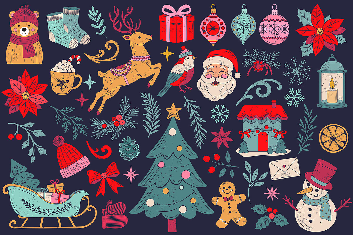 Magical Christmas. Vector Clipart, a Seasonal Illustration by Hanna's ArtLab (Photo 3 of 8)