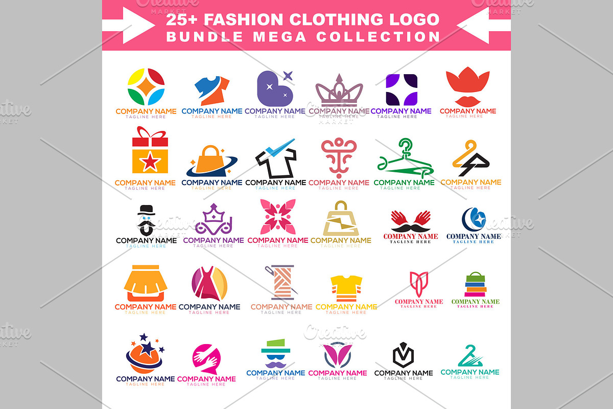 25+ Fashion and Apparel Logo Bundle, a Branding & Logo Template by ArmanHossen75