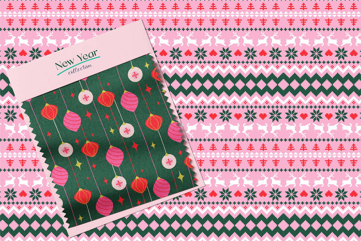 New Year - Seamless Patterns, a Pattern Graphic by InaCorart (Photo 4 of 7)