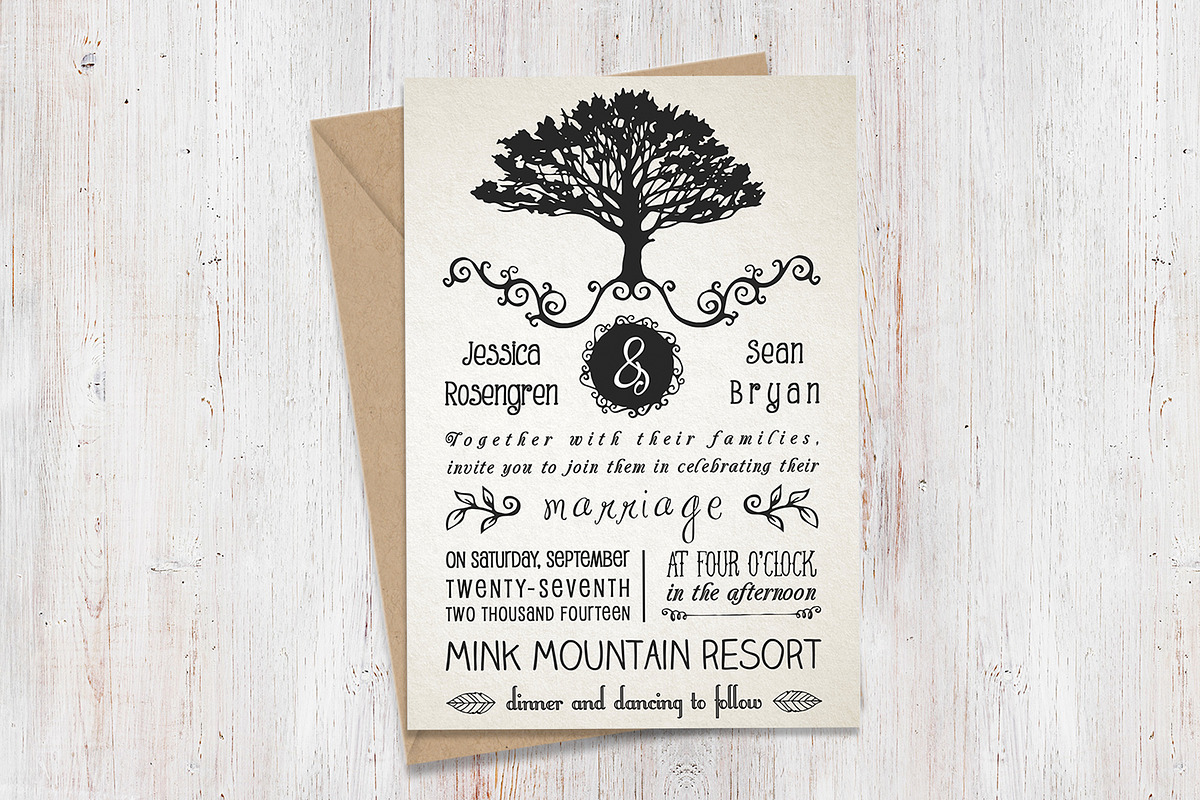 Rustic Wedding Invitation Pack, an Invitation Template by Knotted Design (Photo 4 of 4)