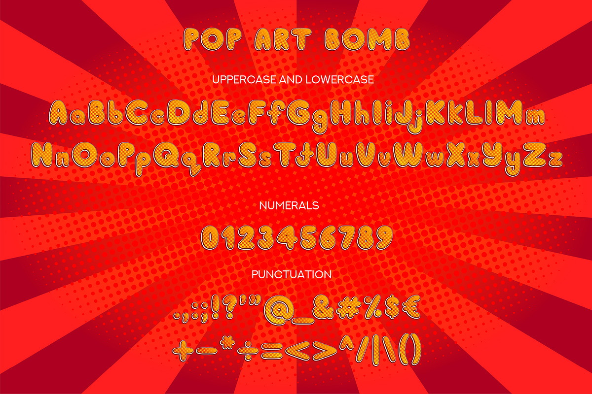 Pop Art Bomb SVG Color Font, a Symbol Font by Andrey Yaroslavtsev (Photo 3 of 8)