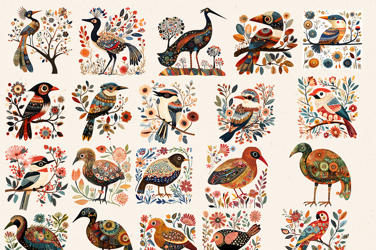 Australian Bird Clipart Folk Art PNG, an Animal Illustration by Daring Digies (Photo 5 of 10)