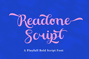 Readone - Playfull Bold Script, a Script Font by Dirtytemp Studio (Thumbnail 1 of 10)