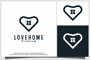 Home and heart logo design