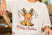 Cute Baby Reindeer Merry Christmas, a Seasonal Illustration by Creative Art (Thumbnail 2 of 3)