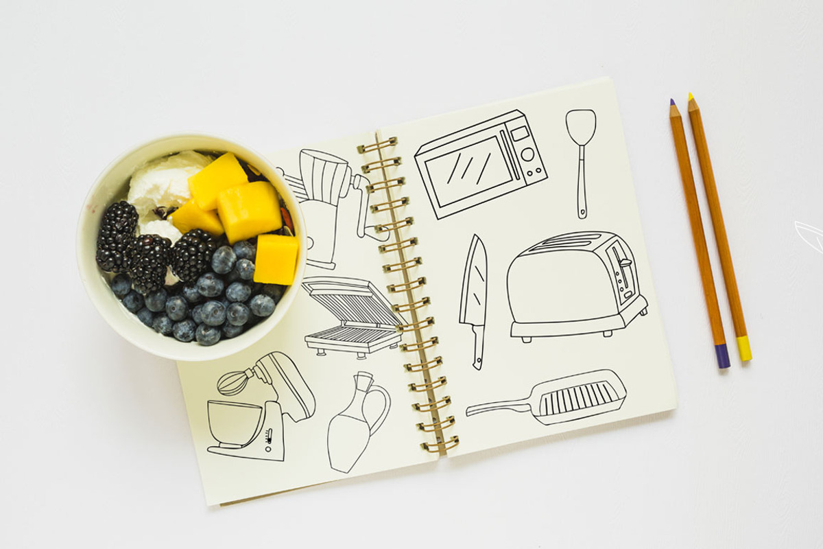 Cooking utensils doodle illustration, an Icon by Gulnarart (Photo 3 of 4)