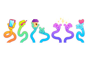 Long flexible cartoon hands showing, a Person Illustration by art PVP - market