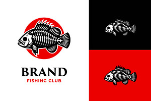 Skeleton Of Fish Bass Logo Design, a Branding & Logo Template by funpixel
