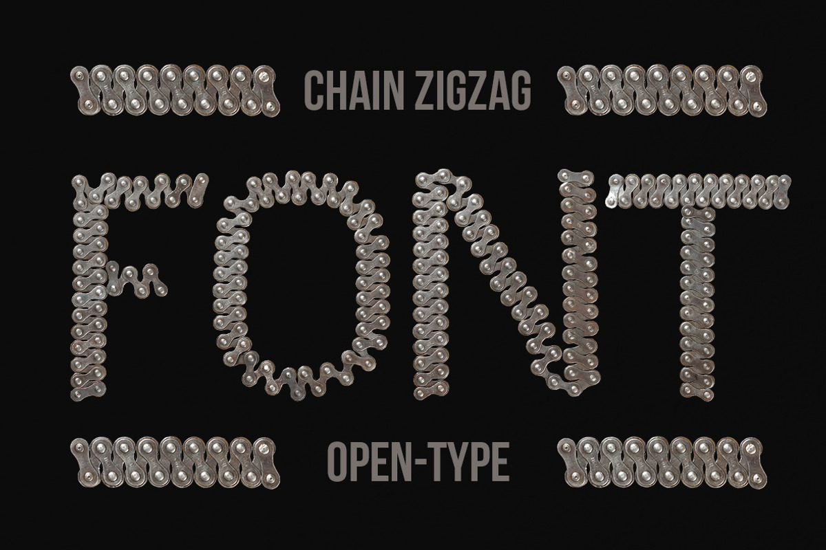 Chain Zigzag Font, a Font by Handmadefont