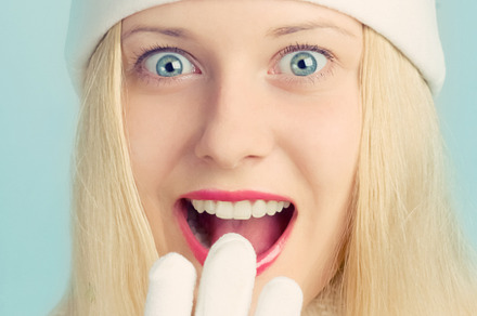 Happy blonde girl in christmas time stock photo containing christmas and, a Holiday Photo by Anneleven