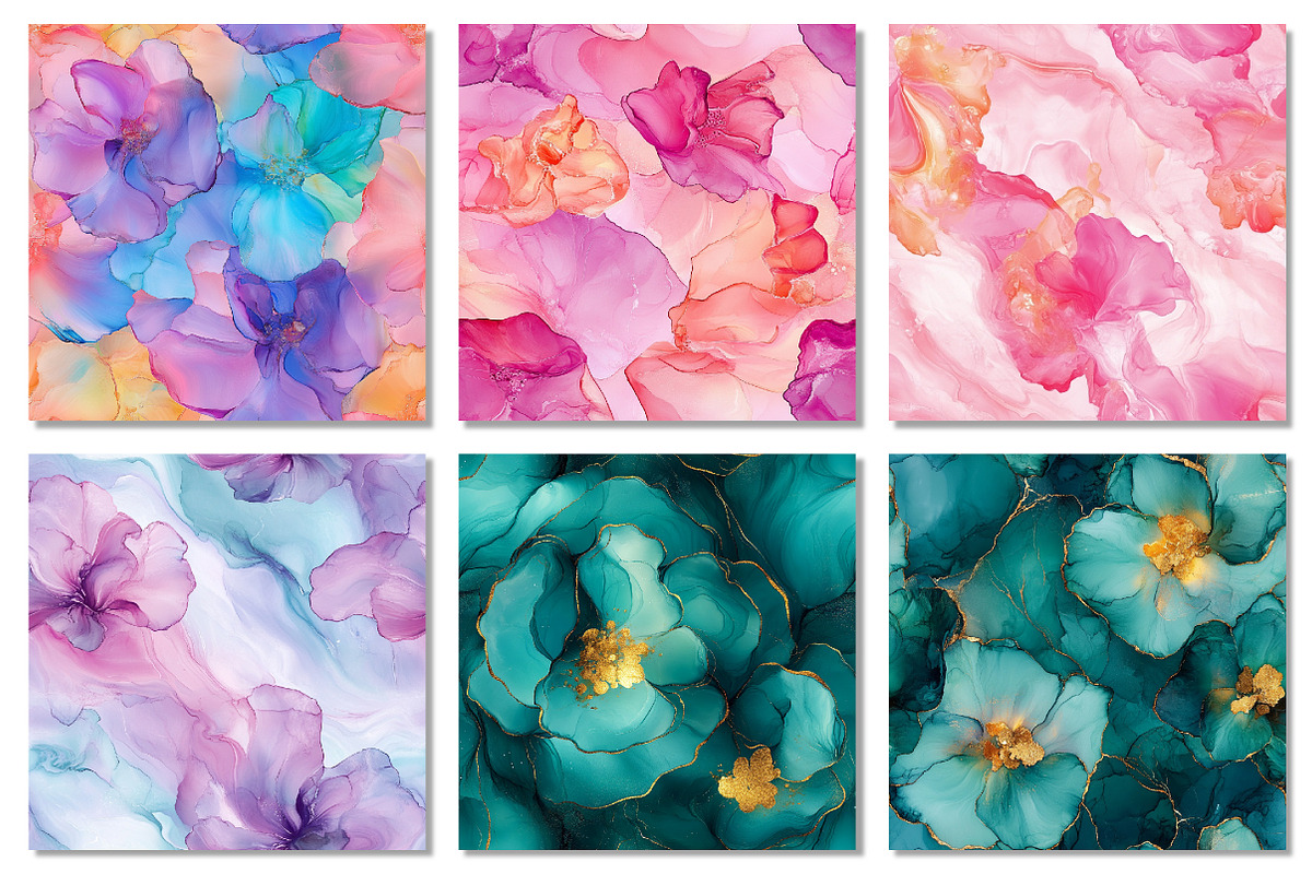 Floral Marble Alcohol Ink Paper, a Texture Graphic by Dream Creation (Photo 7 of 7)