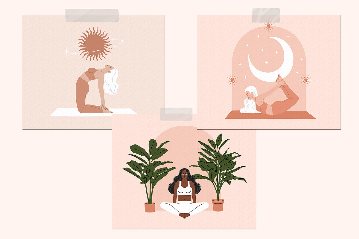 Yoga Poses Illustrations Collection, a Healthcare Illustration by Katerina Osa (Photo 8 of 12)