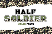 Half Soldier Color Fonts, a Font by Fox7 By Rattana (Thumbnail 1 of 8)