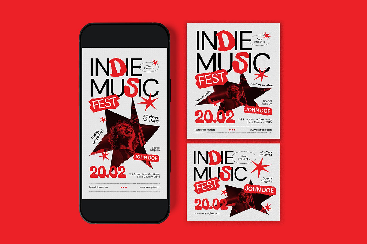 Indie Music Festival Flyer, a Flyer Template by graphicook (Photo 3 of 3)