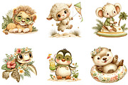 Watercolor Cat Clipart Bundle, a Seasonal Illustration by CreationArt (Thumbnail 2 of 5)