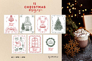 Vintage Christmas Vector Retro Set, a Seasonal Illustration by VerAna (Thumbnail 6 of 18)