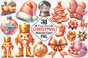 Peach Colored Christmas Clipart, an Illustration by RobertsArt (Thumbnail 1 of 7)