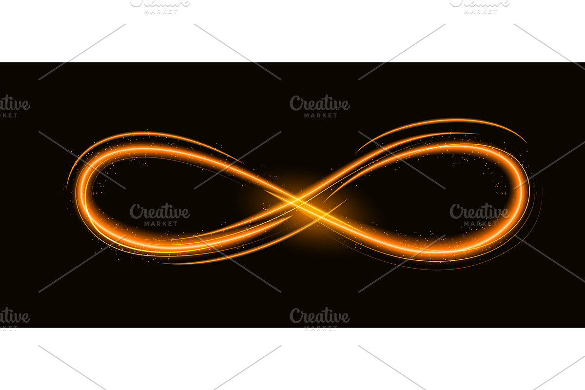 Golden sign neon light line, an Illustration by Things for designers