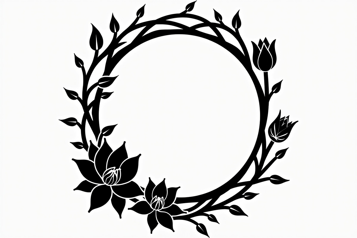 Lotus Floral Wreath Bundle, an Illustration by hafijul (Photo 6 of 9)