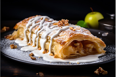 Tender Delicious apple strudel, a Food & Drink Photo by Ylivdesign