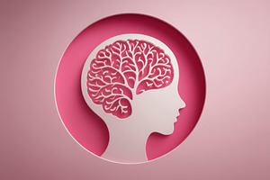 Profile of female head silhouette with brain shaped as branching, a Holiday Photo by José Manuel Gelpi