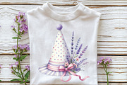 Lavender Floral Birthday Clipart, an Illustration by CraftArtStudio (Thumbnail 3 of 5)